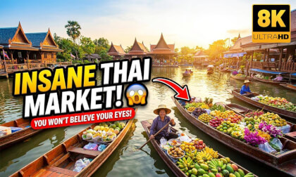Explore Pattaya Floating Market 🚤 | 8K Travel Guide in 360 VR | Experience Thailand