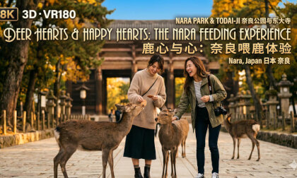 8K3D VR180 | Feeding Sweet Deer: Nara Park & Todai-ji, Japan | 日本奈良公园与东大寺：指尖投喂心动萌鹿