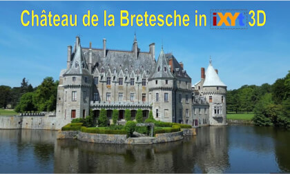 Chateau de la Bretesche, France, in 3D SBS LR relax video for VR