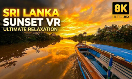 Relaxing Evening Boat Ride 🌅🚤 | Golden Sunset in Sri Lanka | 8K 360 VR Experience