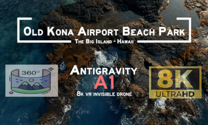 Kona Coast Lava Reefs and Tropical Waters | AntiGravity A1 | 8K 360° Spatial Audio