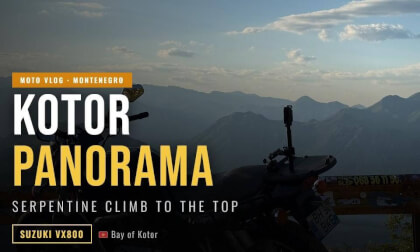 Suzuki VX800 _ Riding Up to Kotor Panoramic Viewpoint _ Montenegro 🇲🇪 360 video