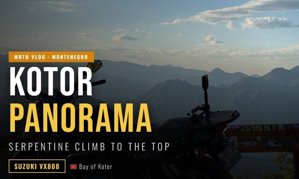 Suzuki VX800 _ Riding Up to Kotor Panoramic Viewpoint _ Montenegro 🇲🇪 360 video