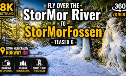Frozen Nordic Canyon Flight to StorMorFossen ❄️ 8K 360 VR Norway Nature Experience | Part 6