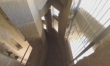 360 VR Man walking downstairs in Sagrada Familia, Barcelona