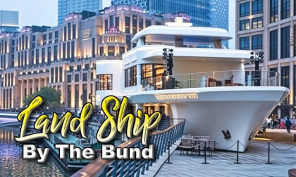 Sail into tranquility at the Bund, visit this popular boat-style coffee house.