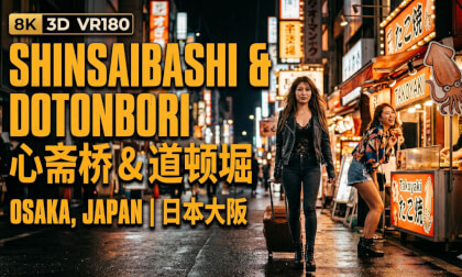 8K3D VR180 | Neon Symphony in Japan: Osaka Shinsaibashi to Dotonbori | 霓虹交响日本行：大阪心斋桥至道顿堀