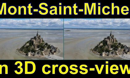 Mont Saint Michel, Normandy, France in 3D side-by-side cross-view "by angel's eyes - iXYt" as VR