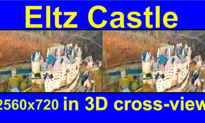 Eltz Castle, Germany  in 3D side-by-side cross-view "by angel's eyes - iXYt" as VR or TR Eltz Castle, Germany  in 3D side-by-side cross-view "by angel's eyes - iXYt" as VR or TR
