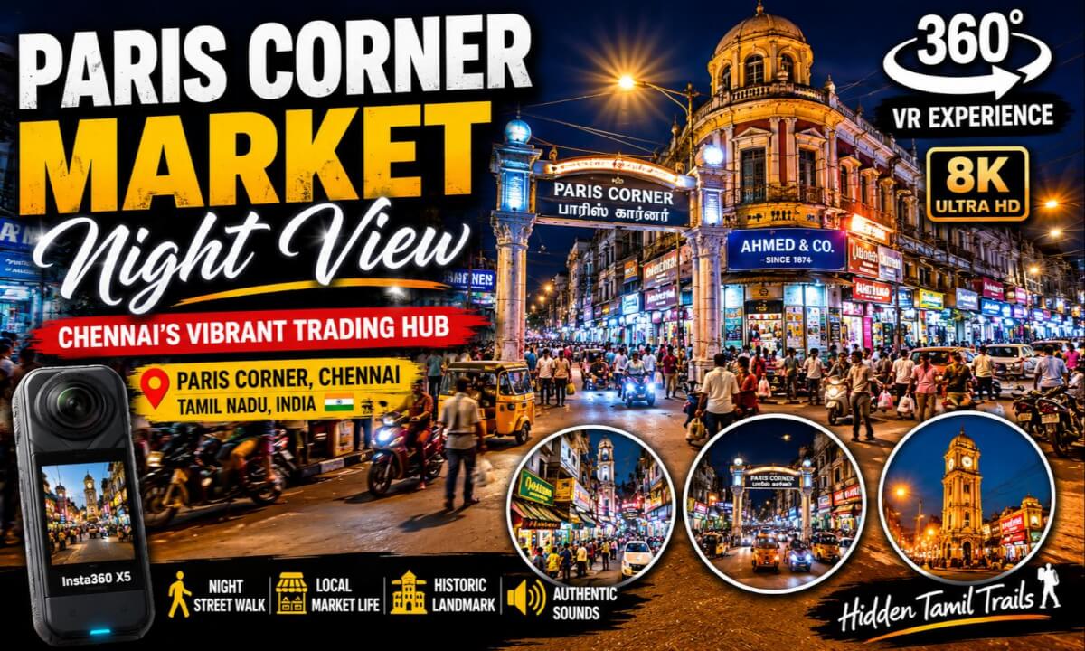 Paris Corner Market Night Walk | Chennai Street Life in 360° VR 8K | Insta360 X5