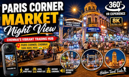 Paris Corner Market Night Walk | Chennai Street Life in 360° VR 8K | Insta360 X5