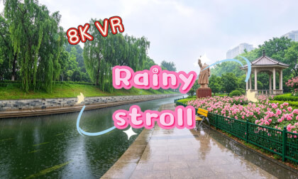 8K-VR Solitary walk on rainy days