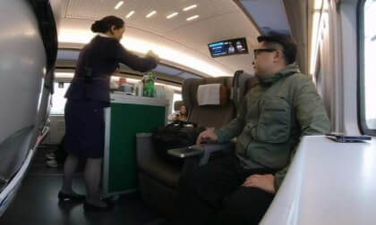 Kunshan South - Suzhou, China High-Speed Rail Premium First-Class Seat