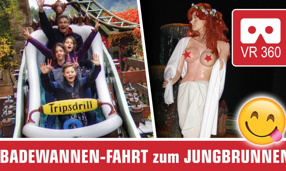 GET WET on BADENWANNEN-FAHRT zum JUNGBRUNNEN Tripsdrill water VR THRILL RIDE onride POV