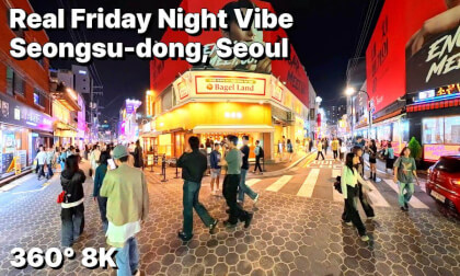 [360 VR] Friday Night in Seoul's Trendiest Street: Seongsu-dong 8K