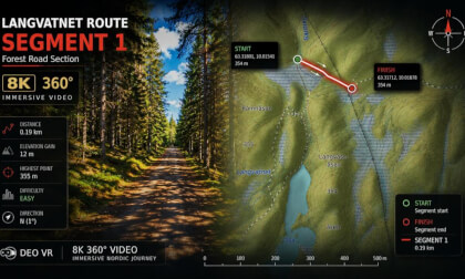 Norway Forest Road in 8K | Langvatnet Route – Segment 1 | Nordic Ambient Drive