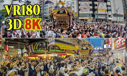 Tokyo Ueno Gojo Tenjin Shrine Annual Festival 2026 , A giant portable shrine is carried through Ueno Ameyoko in Tokyo , JAPAN