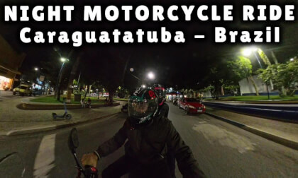 Riding a motorcycle at night in Caraguatatuba - Brazil