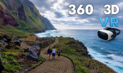 Madeira VR - Always Green Island From Clouds & Ocean - stereoscopic 360 3D camera. Levadas, mountains & ocean