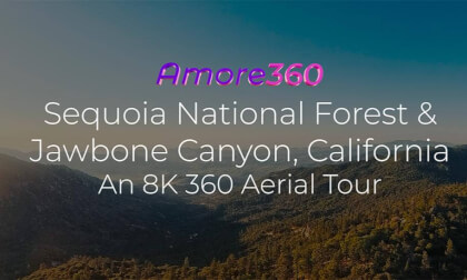 Sequoia National Forest and Jawbone Canyon from the air in 8K 360