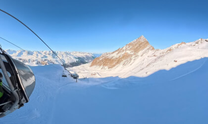 Top Wurmkogl 2 ski lift 360 POV Wurmkoglbahn Gurgl Ötztal Austria snow Österreich