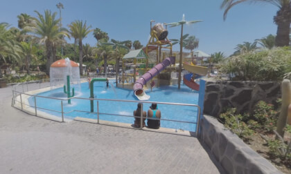 360 VR Resort area with outdoor water attractions, Gran Canaria