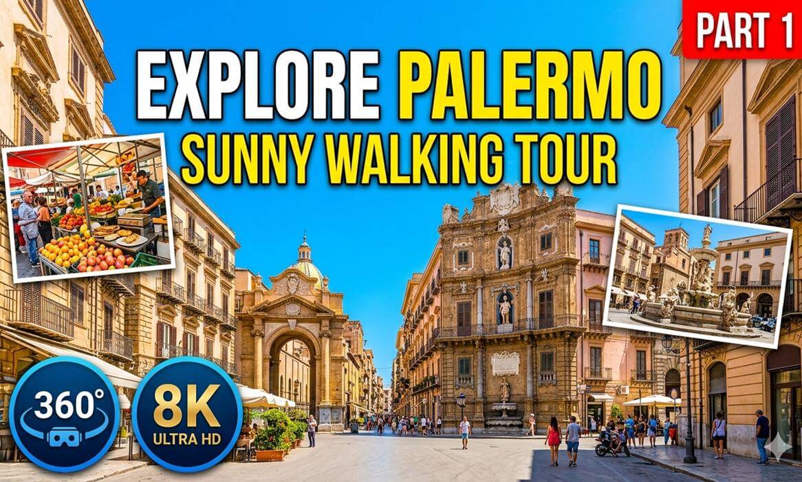 Exploring Beautiful Sicily - Palermo part.1 - 8K 360° VR
