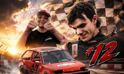 congratulating Steven Talarico in Car #12