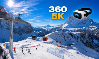Scenic 3D Ski Descent: Dantercepies to Selva di Val Gardena 🇮🇹 | Dolomites VR