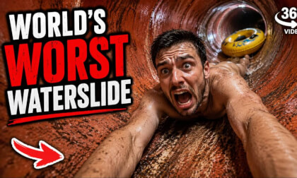 Getting Stuck on the World's Worst Waterslide ~ 360° VR