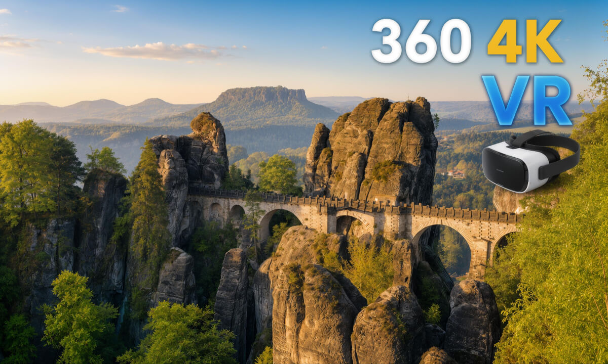 VR Walk Through Saxon Switzerland & Bohemian Switzerland 🇩🇪 🇨🇿 | Bastei, Schrammtor & Pravčická Gate