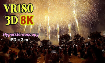 (Short ver.) Tokyo Adachi FireWorks 2026 , IPD 2m Hyper-stereoscopic 3D in Tokyo , JAPAN