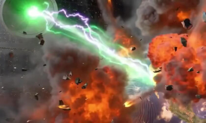 Death star destroys planet Earth 3D SBS