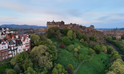 Edinburgh Castle Drone View