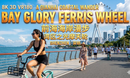 8K3D VR180 | Shenzhen Qianhai Coastal Stroll to Bay Glory Wheel | 深圳前海海边漫步：邂逅湾区之光摩天轮