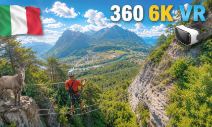 Epic 3D Via Ferrata Adventure in Italy 🇮🇹 | Rope Bridge Above the Valley
