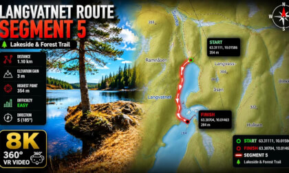 8K 360 VR Norway | Langvatnet Route – Segment 5 | Nordic Ambient Lakeside Trail