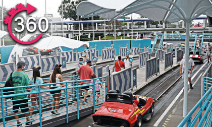360º Ride on The Tomorrowland Speedway at The Magic Kingdom