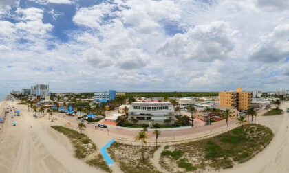 Aerial 360 8k VR video tour of Hollywood Beach Florida 2026