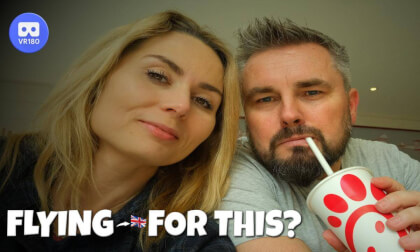 VR180 3D 8K | VLOG 11 | Did We Fly to London Just to Try Europe’s First Chick-fil-A?!