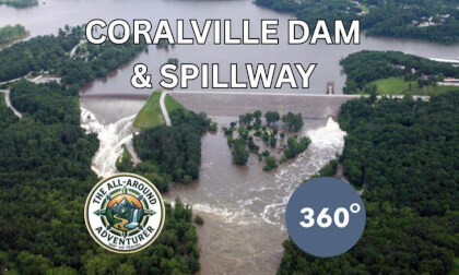 Driving Over Coralville Dam & Exploring the Massive Spillway! (360° VR Tour)