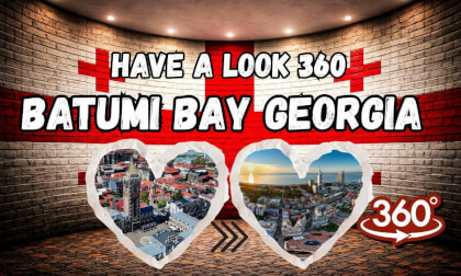 Have a Look 360: Batumi Piazza → Europe Square Walk | Cobblestone Streets + Clock Tower Batumi Bay Georgia 🇬🇪