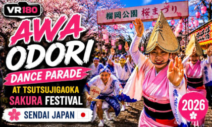 Awa Odori Dance at Tsutsujigaoka Sakura Festival | Sendai Japan VR180 🌸