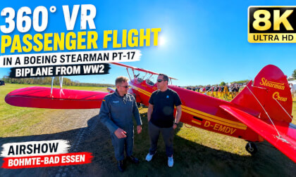 360° VR Cockpit View! Boeing Stearman PT-17 Biplane Flight | Insta360 X5 8K