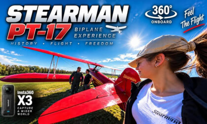 360° VR Cockpit View! Boeing Stearman PT-17 Biplane Flight | Insta360 X5 8K