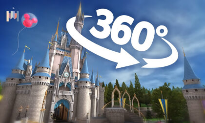 360º Flight over Disney World | VR Animation