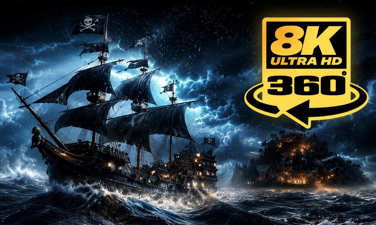 Haunted Island Shipwreck - 3 Hours of Ocean Ambience (360° VR)