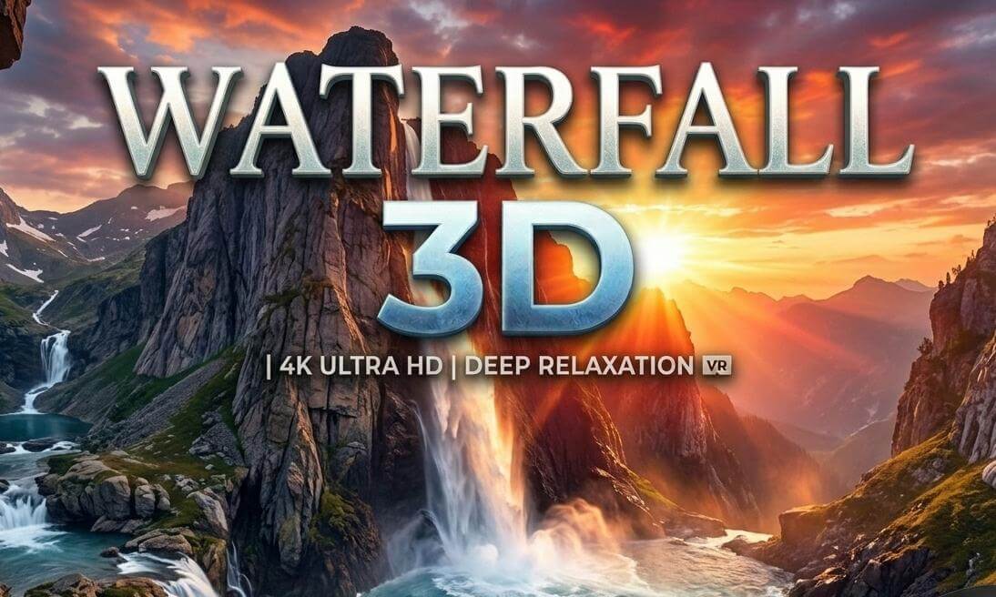Majestic Waterfalls Journey: Calm 3D Nature Film