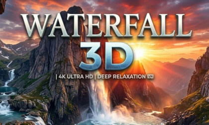 Majestic Waterfalls Journey: Calm 3D Nature Film