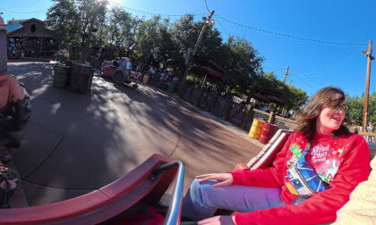 12. Disneyland's Mater's Jingle Jamboree tractor and wagon ride (Doug and Clare)